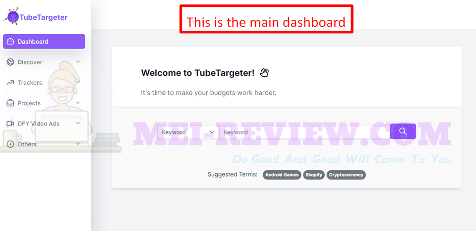 TubeTargeter-demo-2-dashboard