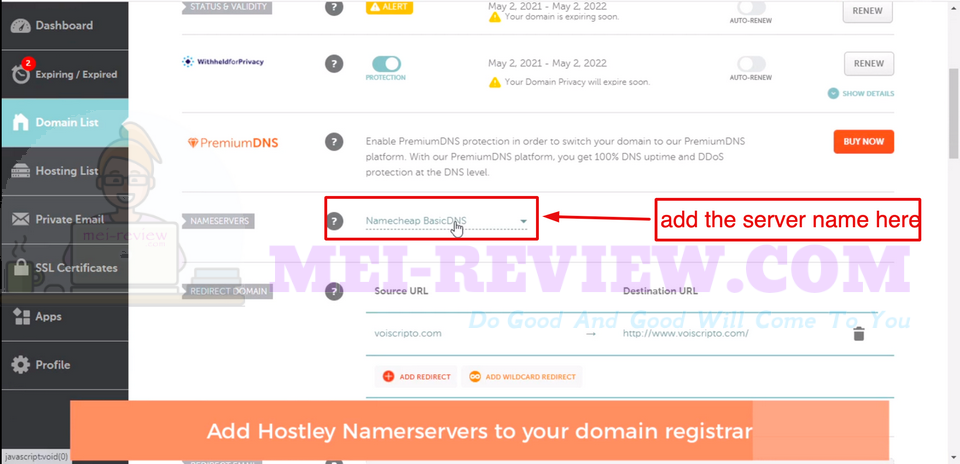 Hostley-demo-3-Add-Domain-And-Nameserver