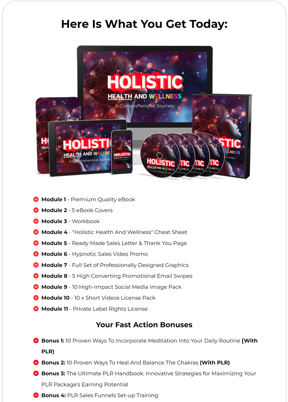 Holistic Health And Wellness PLR Review & Handy Bonuses